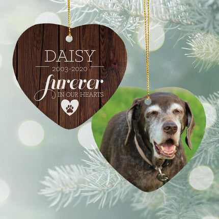 Furever in Our Hearts - Dog Ceramic Heart Ornament created by ORNAMENT SHOP