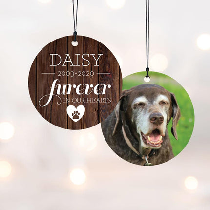 Furever in Our Hearts - Dog Personalized Wood Ornament created by ORNAMENT SHOP