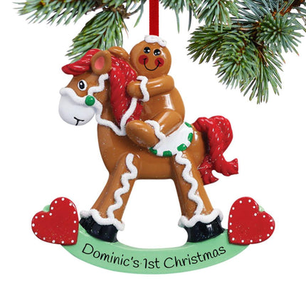 Gingerbread Child on Rocking Horse Ornament created by RUDOLPH AND ME and designed by Ornament Shop