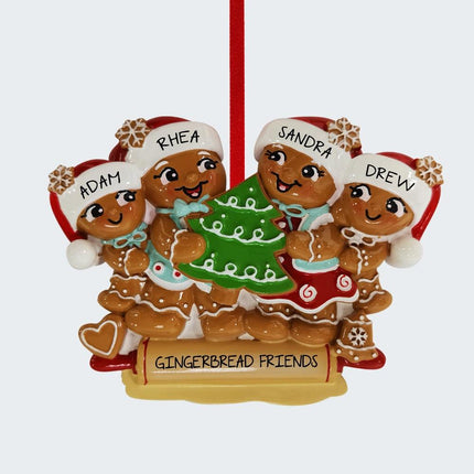 Gingerbread Family Personalized Ornament - 3, 4, 5, 6 Family Members - FAMILY - 4 Family Members created by ORNAMENT SHOP