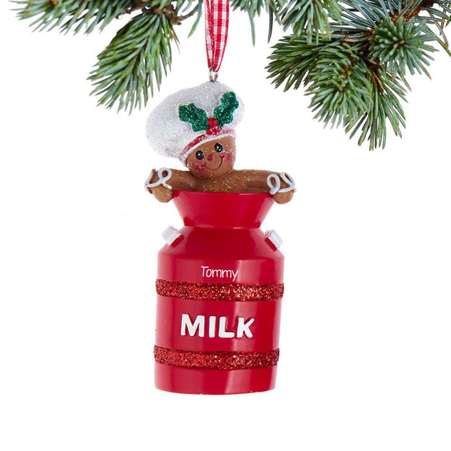 Gingerbread Man Milk Bottle Ornament created by KURT ADLER and designed by Ornament Shop