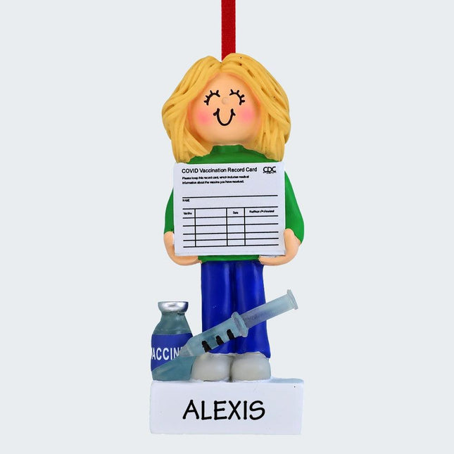 Girl Covid-19 Vaccine Personalized Ornament