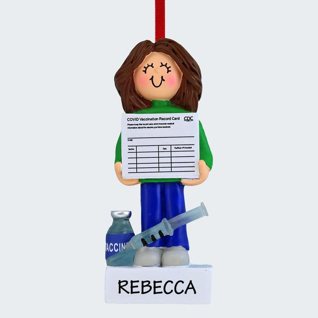 Girl Covid-19 Vaccine Personalized Ornament