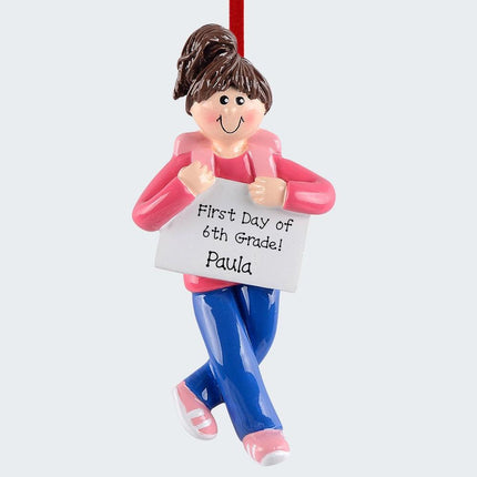 Girl First Day Ornament Of School Ornament created by RUDOLPH AND ME and designed by Ornament Shop