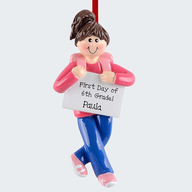 Girl First Day Ornament Of School Ornament created by RUDOLPH AND ME and designed by Ornament Shop