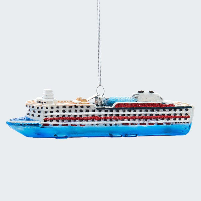 Glass Cruise Ship Ornament created by KURT ADLER and designed by Ornament Shop