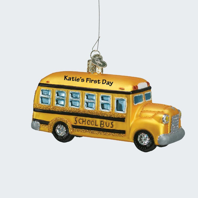 Glass School Bus Ornament created by OLD WORLD CHRISTMAS and designed by Ornament Shop