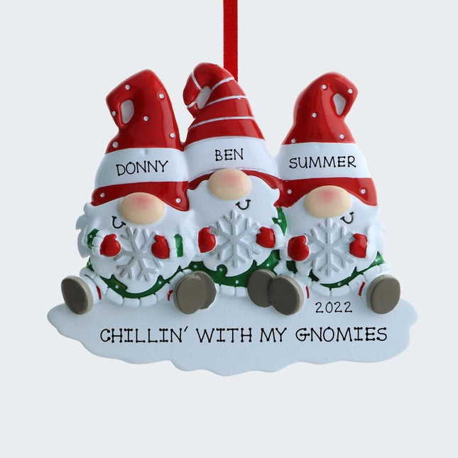 Gnome Family Personalized Ornament - 2, 3, 4, 5, 6 Family Members - FAMILY - 3 Family Members created by ORNAMENT SHOP
