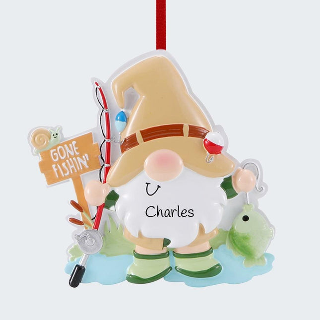 Gnome Fishing Ornament created by ORNAMENT SHOP