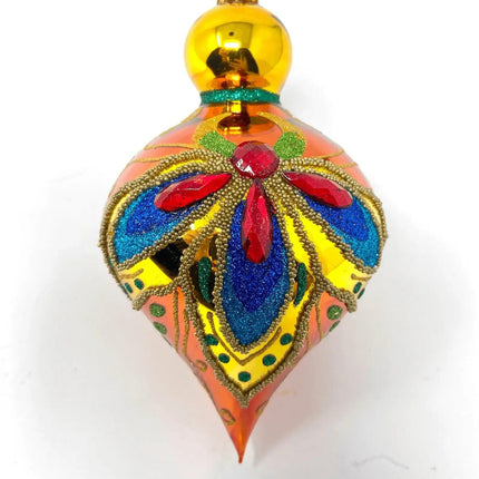 Golden Sparkle Hand-Painted Glass Ornament