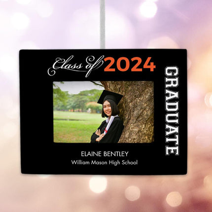 Graduate Personalized Photo Frame Ornament - COLOR - Orange created by ORNAMENT SHOP