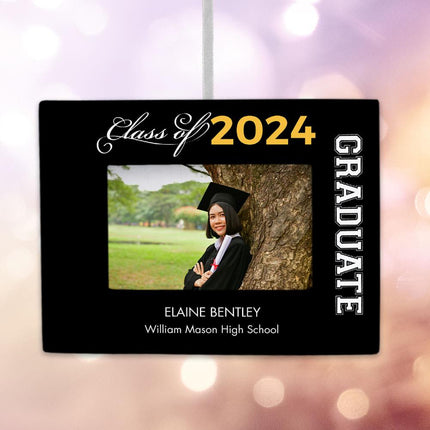 Graduate Personalized Photo Frame Ornament - COLOR - Yellow created by ORNAMENT SHOP