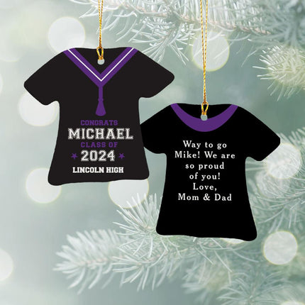 Graduation Gown Ceramic Ornament - COLOR - Purple created by ORNAMENT SHOP