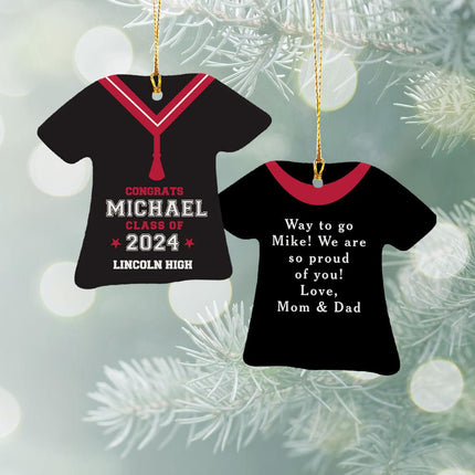 Graduation Gown Ceramic Ornament - COLOR - Red created by ORNAMENT SHOP