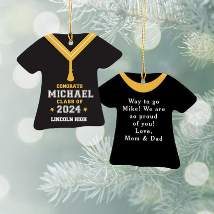 Graduation Gown Ceramic Ornament - COLOR - Yellow created by ORNAMENT SHOP