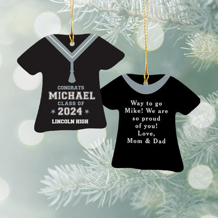 Graduation Gown Ceramic Ornament - COLOR - Gold created by ORNAMENT SHOP
