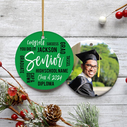 Graduation Word Cloud Photo Ornament (Copy) - Color - Silver created by TEST and designed by Ornament Shop