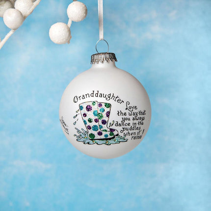 Granddaughter Dance in the Puddles Ornament created by HEART GIFTS and designed by Ornament Shop