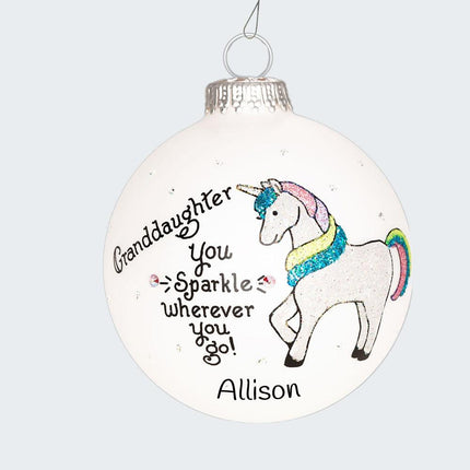 Granddaughter Unicorn Ornament created by HEART GIFTS and designed by Ornament Shop