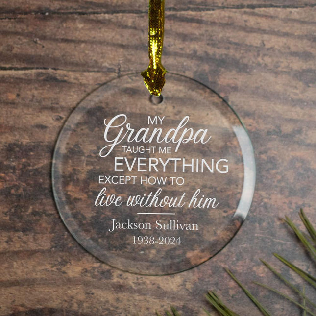 Grandpa Memorial Personalized Glass Ornament created by ORNAMENT SHOP
