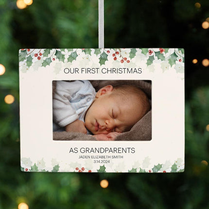 Grandparents First Christmas Personalized Photo Frame Ornament created by ORNAMENT SHOP