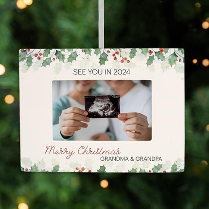 Grandparents Sonogram Personalized Photo Frame Ornament created by ORNAMENT SHOP