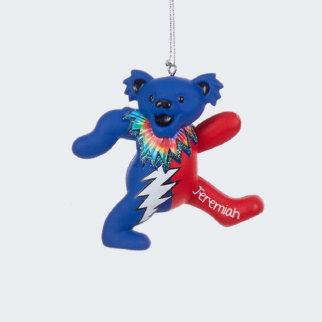 Grateful Dead Dancing Bear - Blue and Red Ornament - COLOR - Blue/Red created by KURT ADLER and designed by Ornament Shop