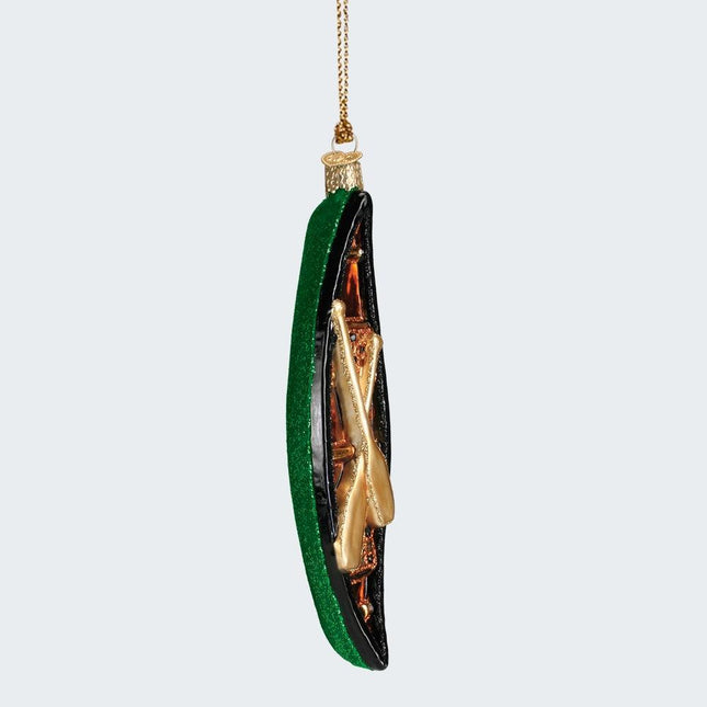 Canoe Green Ornament created by OLD WORLD CHRISTMAS and designed by Ornament Shop