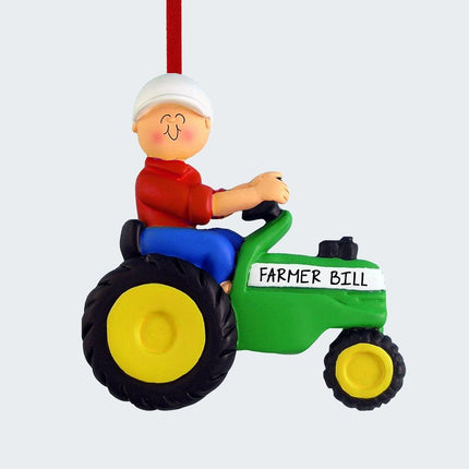 Green Tractor Personalized Ornament created by ORNAMENT SHOP