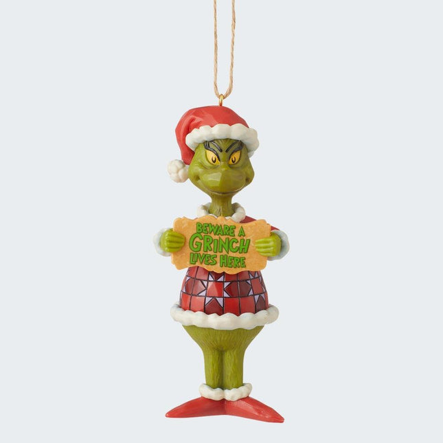 Grinch Beware a Grinch Lives Here Ornament created by JIM SHORE and designed by Ornament Shop