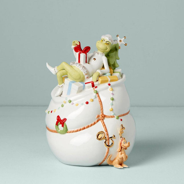 Grinch Merry Christmas Cookie Jar created by LENOX and designed by Ornament Shop