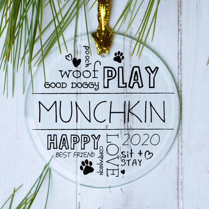 Happy Best Friend Dog Personalized Glass Ornament created by ORNAMENT SHOP