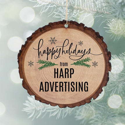 Happy Holidays From Christmas Personalized Wood Ornament created by ORNAMENT SHOP