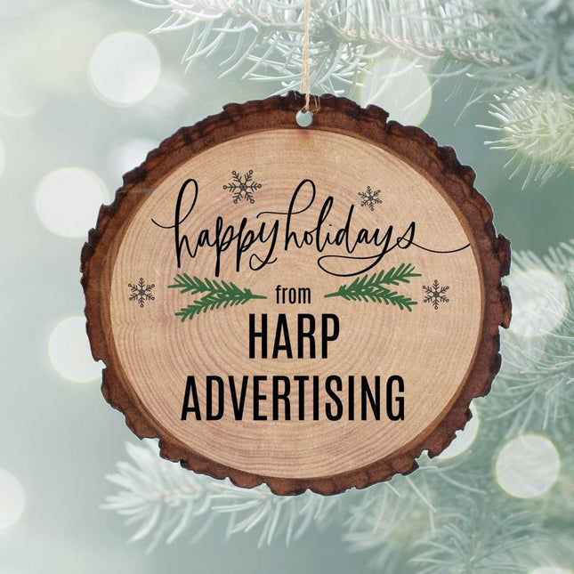 Happy Holidays From Christmas Personalized Wood Ornament created by ORNAMENT SHOP