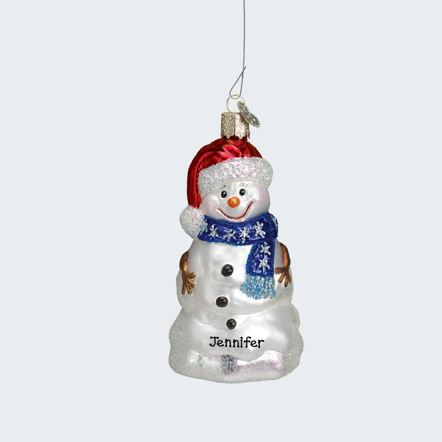 Happy Snowman Ornament created by OLD WORLD CHRISTMAS and designed by Ornament Shop