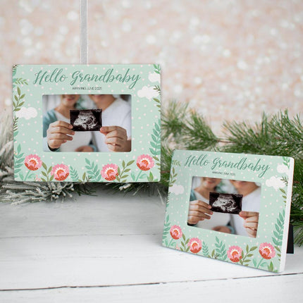 Hello Grandbaby Sonogram Personalized Photo Frame Ornament created by ORNAMENT SHOP