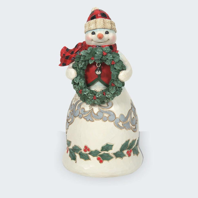 Highland Snowman w/Bell & Wreath Tabletop Ornament created by JIM SHORE and designed by Ornament Shop