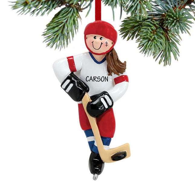 Hockey Girl Ornament created by RUDOLPH AND ME and designed by Ornament Shop