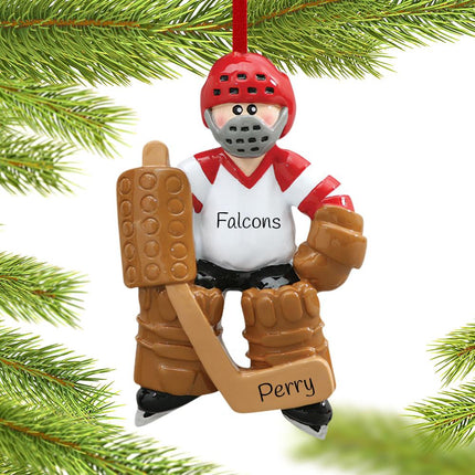 Hockey Goalie in Full Equipment Ornament created by RUDOLPH AND ME and designed by Ornament Shop