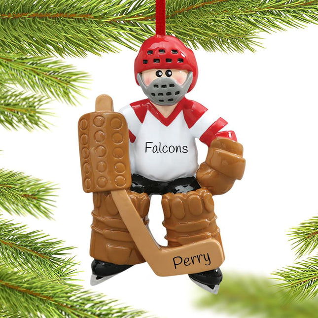 Hockey Goalie in Full Equipment Ornament created by RUDOLPH AND ME and designed by Ornament Shop