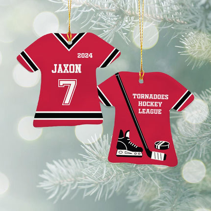 Hockey Jersey Ceramic Ornament - COLOR - Red created by ORNAMENT SHOP
