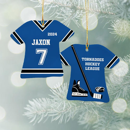 Hockey Jersey Ceramic Ornament - COLOR - Blue created by ORNAMENT SHOP
