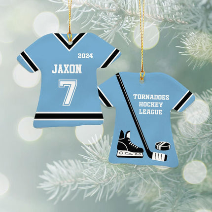 Hockey Jersey Ceramic Ornament - COLOR - Baby Blue created by ORNAMENT SHOP