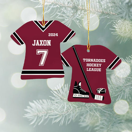 Hockey Jersey Ceramic Ornament - COLOR - Maroon created by ORNAMENT SHOP