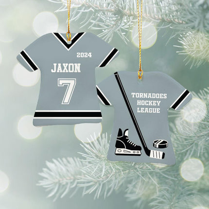Hockey Jersey Ceramic Ornament - COLOR - Silver created by ORNAMENT SHOP