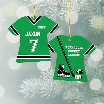 Hockey Jersey Ceramic Ornament - COLOR - Green created by ORNAMENT SHOP