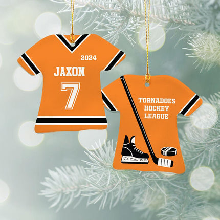 Hockey Jersey Ceramic Ornament - COLOR - Orange created by ORNAMENT SHOP