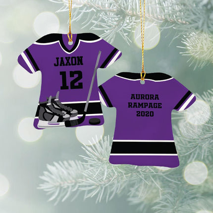 Hockey Jersey With Shoulder Pads Ceramic Ornament - COLOR - Purple created by ORNAMENT SHOP