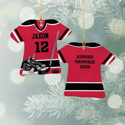 Hockey Jersey With Shoulder Pads Ceramic Ornament - COLOR - Red created by ORNAMENT SHOP