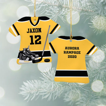 Hockey Jersey With Shoulder Pads Ceramic Ornament - COLOR - Yellow created by ORNAMENT SHOP